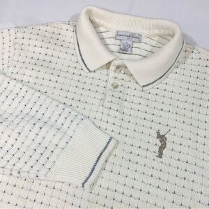 Cypress Links Mens XL Polo Sweater L/S Golf Square Pattern Knit Preppy Cotton